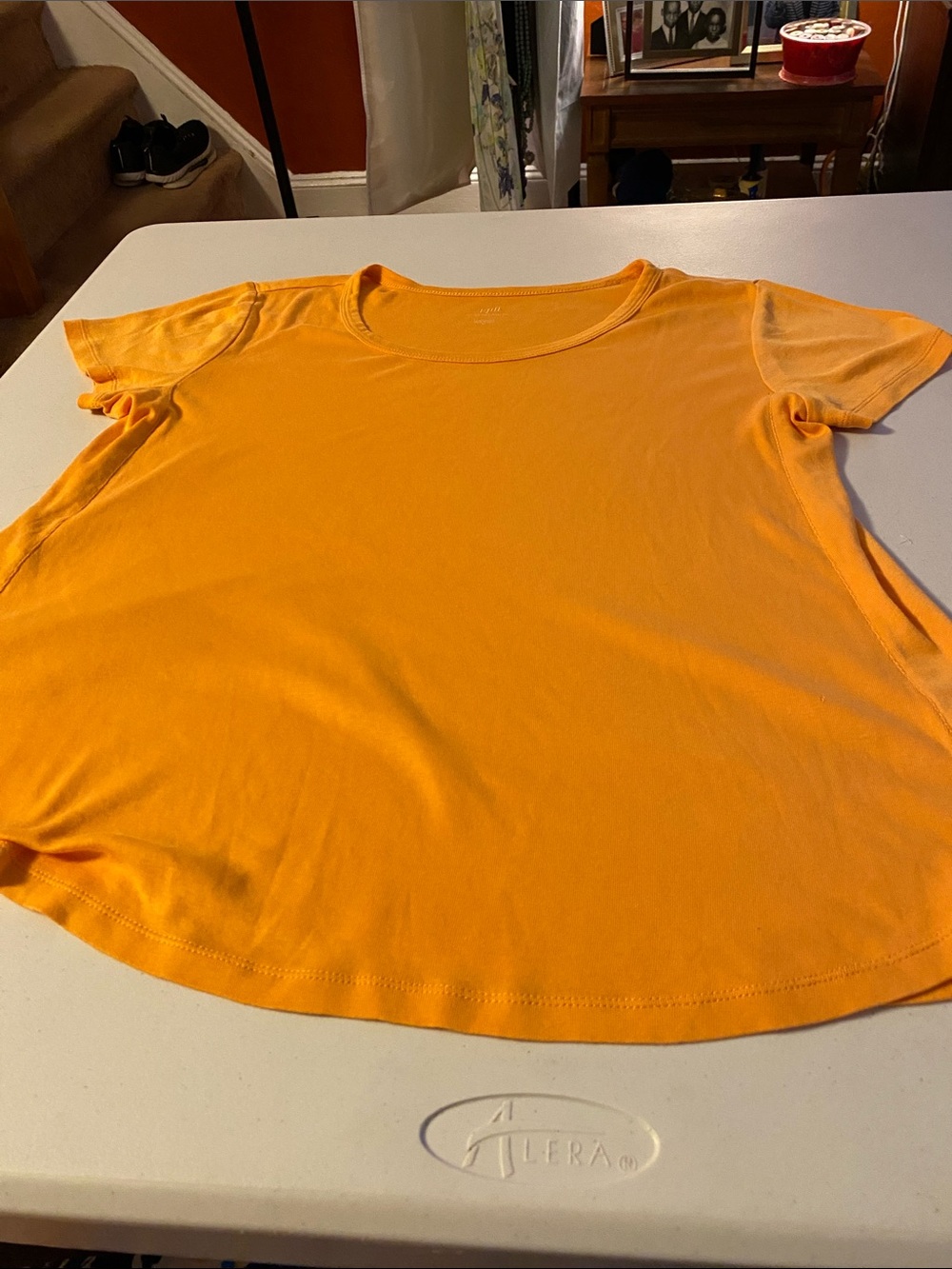 J. Jill Short-Sleeve Crewneck Tee in Vibrant Orange